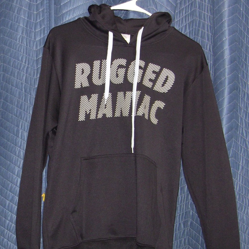 Rugged Maniac Unisex Black Hoodie - size XS